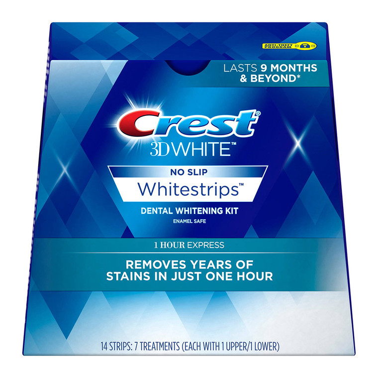 Crest 3D White Whitestrips 1 Hour Express Teeth Whitening Kit, 7 Ea