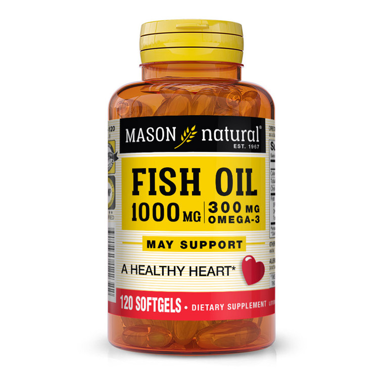 Mason Natural Fish Oil 1000 Mg Omega-3 Softgels - 120 Ea