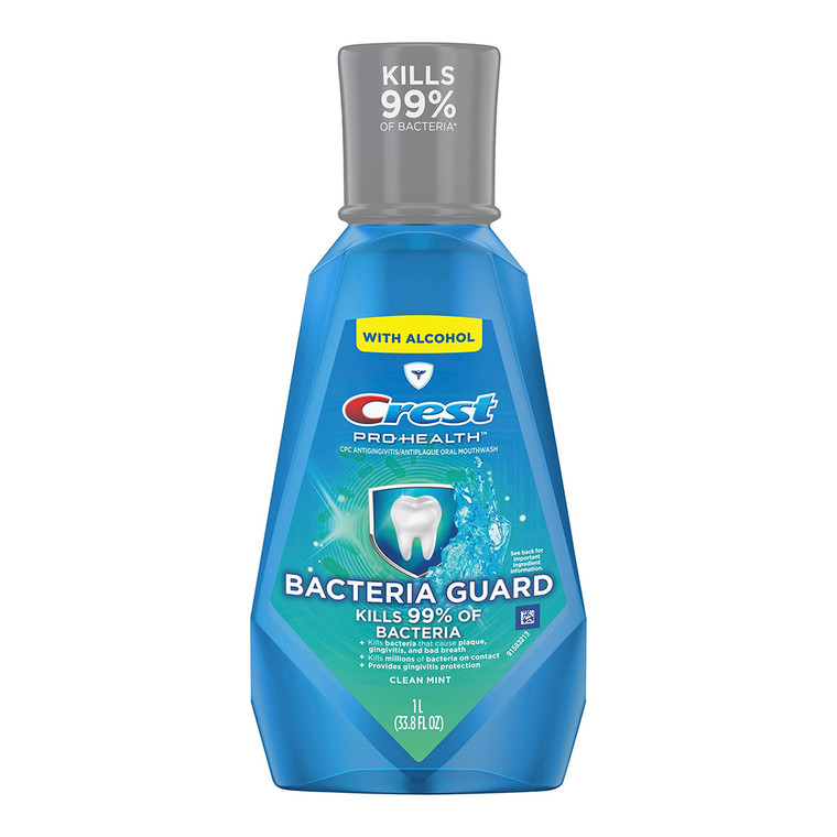 Crest Pro-Health Antibacterial Mouthwash With Alcohol, Clean Mint, 1 Ltr