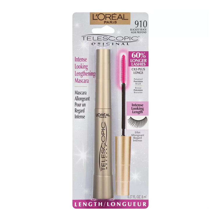 LOreal Paris Telescopic Original Mascara, 910 Blackest Black, 0.27 Oz