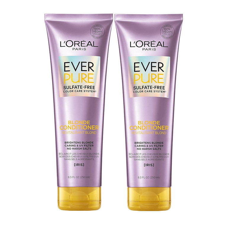 LOreal Paris Hair Care Ever Pure Blonde Conditioner, Sulfate Free Twin Pack, 8.5 Oz