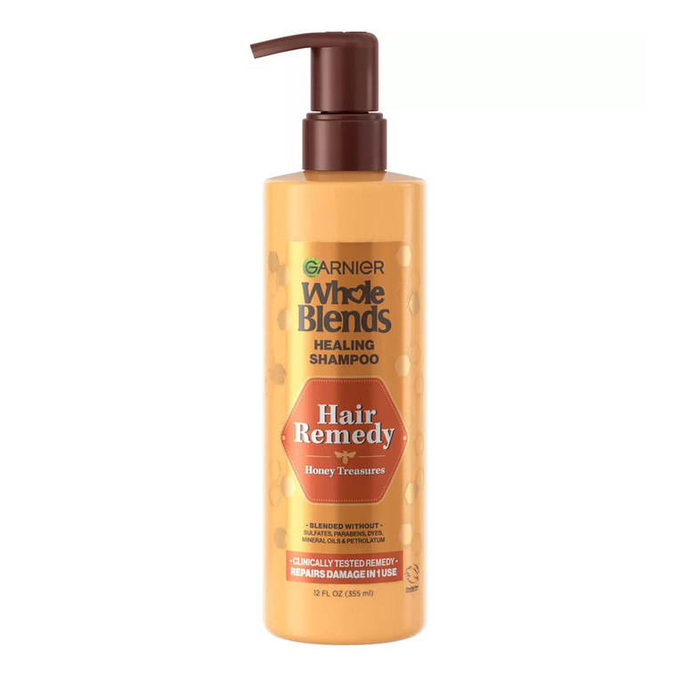 Garnier Whole Blends Sulfate Free Remedy Shampoo, Honey, 12 Oz