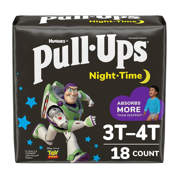 Huggies Pull Ups Nighttime Training Pants, Jumbo 3T To 4T, 18 Ea