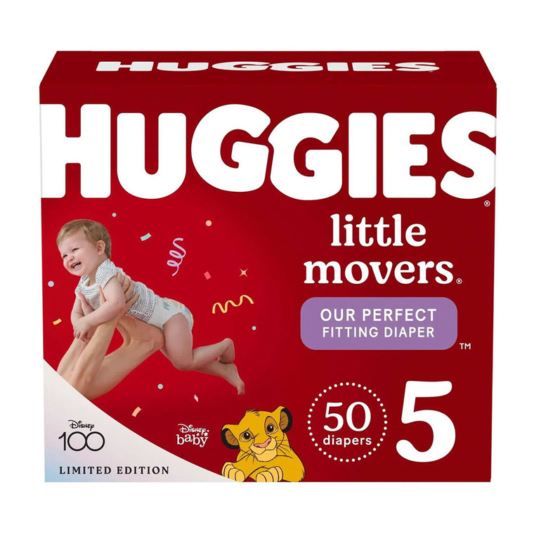 Huggies Little Movers Baby Diapers, Size 5, 50 Ea