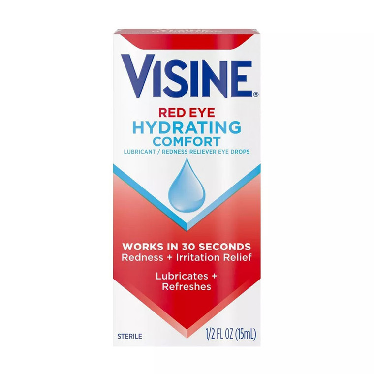 Visine Red Eye Hydrating Comfort Eye Drops, 0.5 Oz