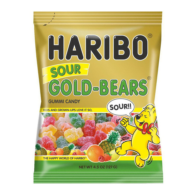 Haribo Gold Bears Sour Gummi Candy, 4.5 Oz