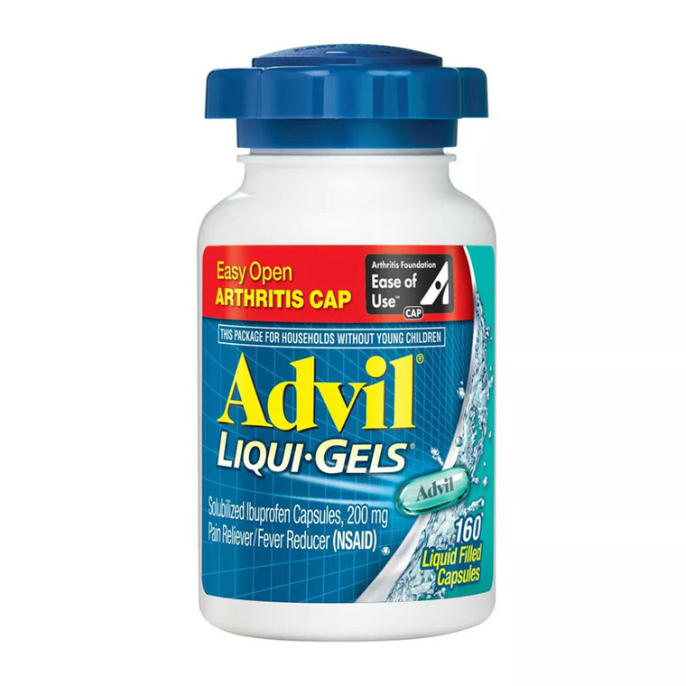 Advil Easy Open Cap Pain Reliever And Fever Reducer Liqui Gel Capsules, 160 Ea
