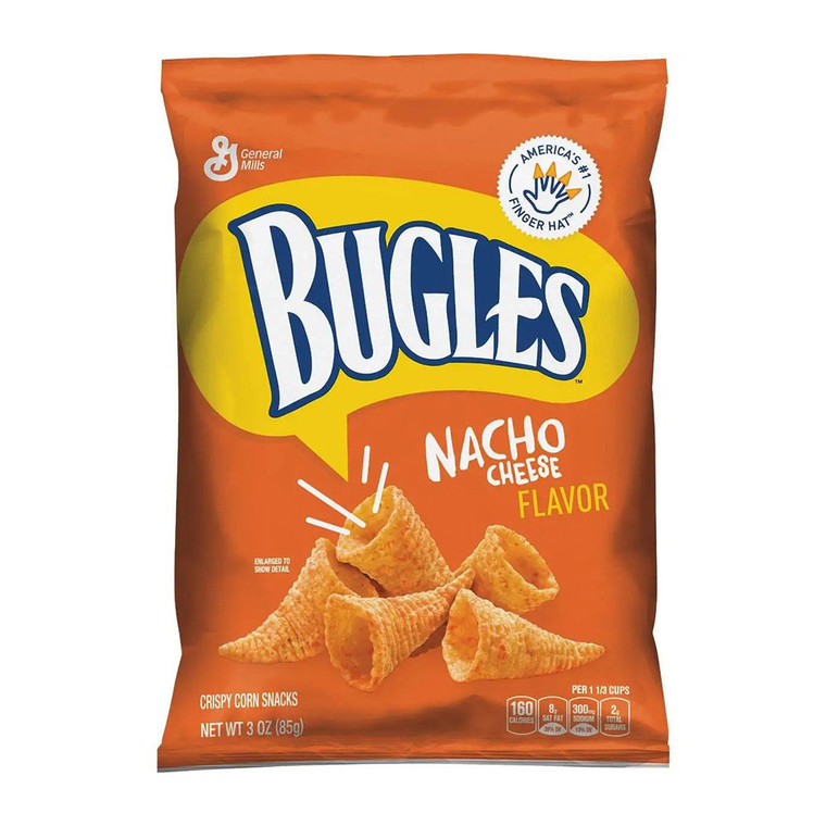 Bugles Nacho Cheese Crispy Corn Snacks, 3 Oz