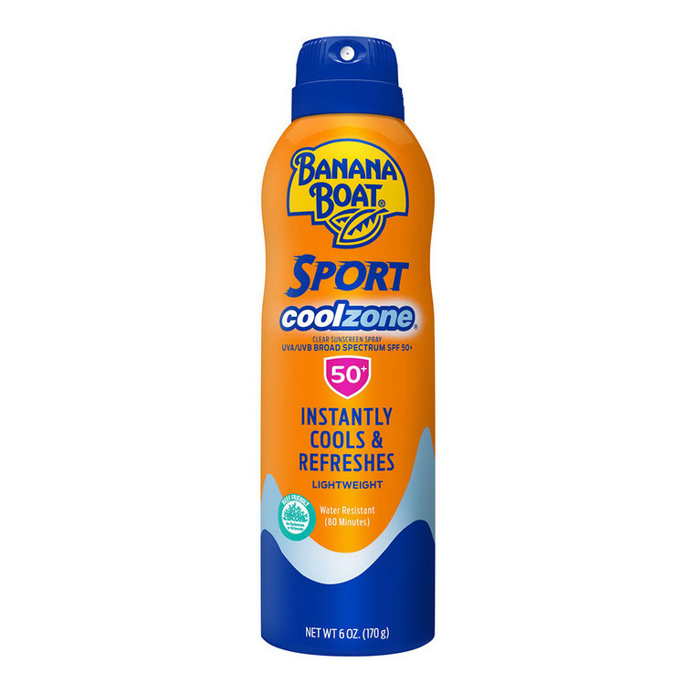Banana Boat Sport Performance Cool Zone Broad Spectrum Sunscreen Spray, SPF 50, 6 Oz