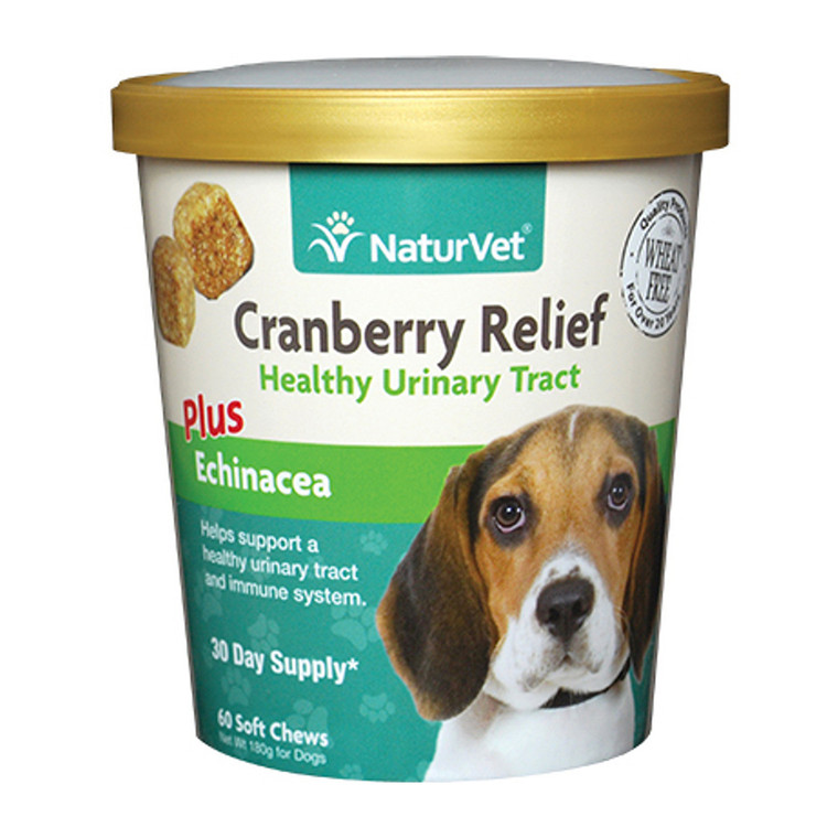 NaturVet Cranberry Relief For Dogs Soft Chews, 60 Ea
