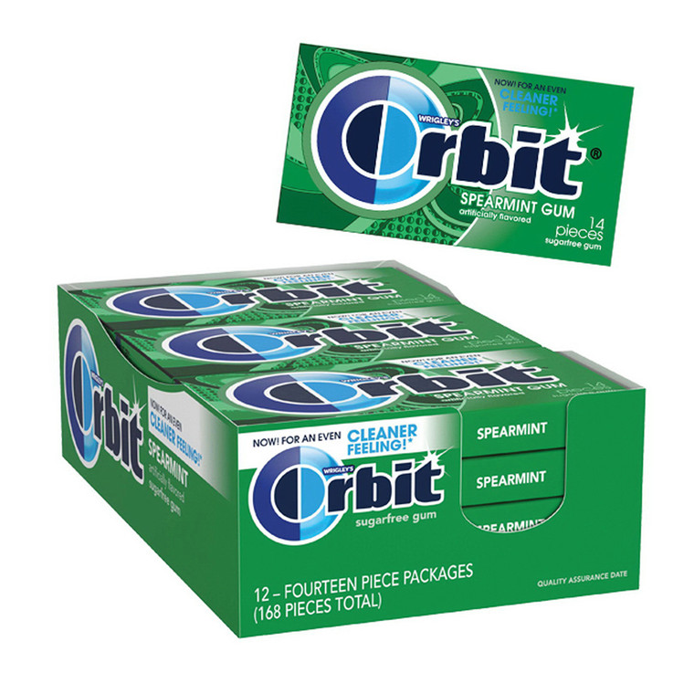 Orbit Sugarfree Gum, Spearmint, 12 Ea