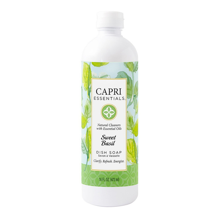 Capri Essentials Dish Soap, Sweet Basil, 16 Oz