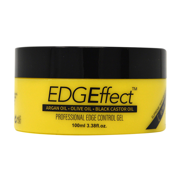 Edgeffect Professional Edge Control Gel with Black Castor, Argan and Olive Oil, Ultra Hold, 3.38 Oz