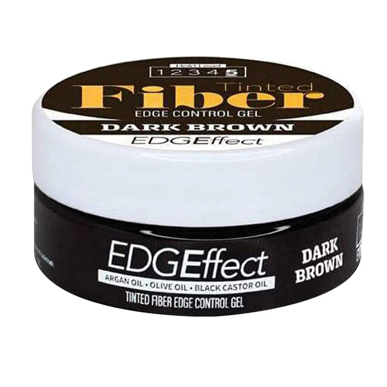 Edgeffect Tinted Fiber Edge Control Gel, Dark Brown, 3.4 Oz