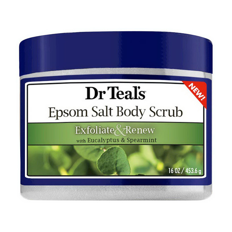 Dr Teals Pure Epsom Salt Body Scrub with Eucalyptus and Spearmint, 16 Oz