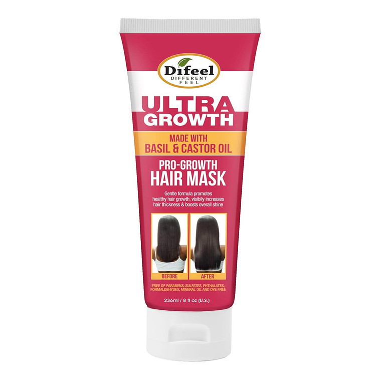 Difeel Ultra Growth Basil and Castor Oil Pro Growth Hair Mask, 8 Oz
