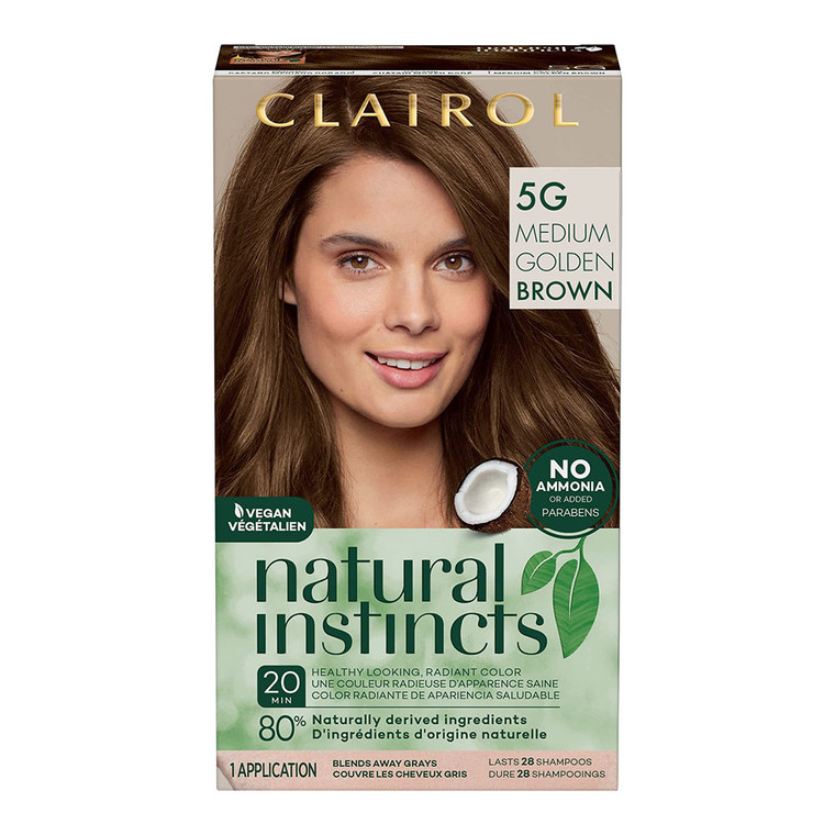 Clairol Natural Instincts Demi Permanent Hair Color, 5G Medium Golden Brown, 1 Ea