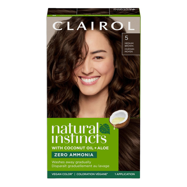 Clairol Natural Instincts Demi Permanent Hair Color 5 Medium Brown Ammonia Free 1Ea