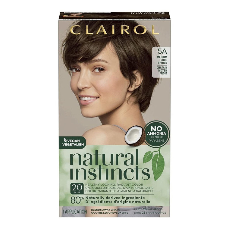 Clairol Natural Instincts Hair Color, 5A Medium Cool Brown, 1 Ea