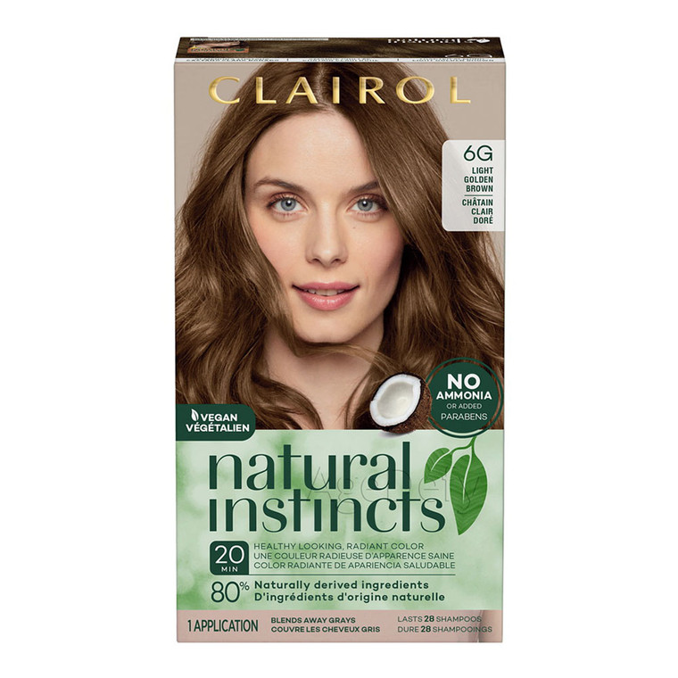 Clairol Natural Instincts Hair Color, 6G Light Golden Brown, 1 Ea