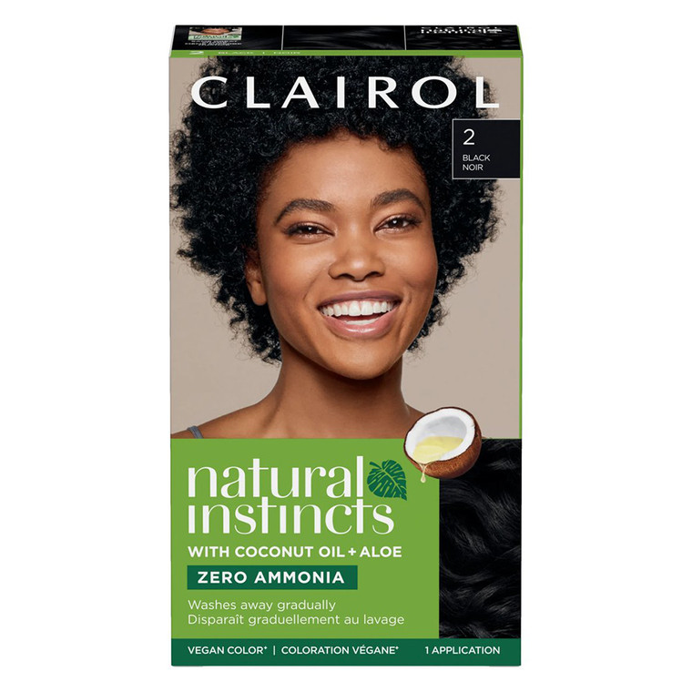 Clairol Natural Instincts Demi Permanent Hair Color 2 Black Ammonia Free 1Ea