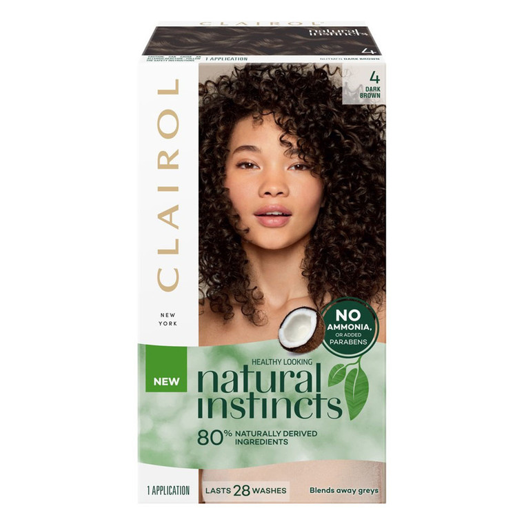 Clairol Natural Instincts Hair Color, 4 Dark Brown, 1 Ea