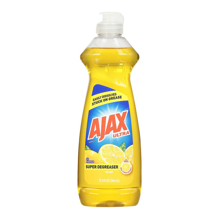 Ajax Ultra Super Degreaser Liquid Dish Soap, Lemon, 12.4 Oz