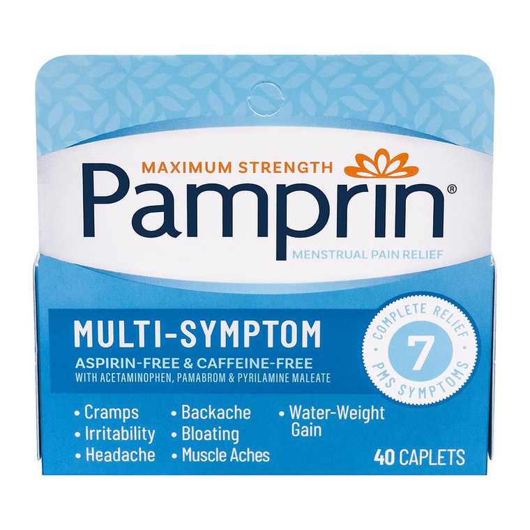Pamprin Max Strength Multi Symptom Menstrual Relief Tablets, 40 Ea