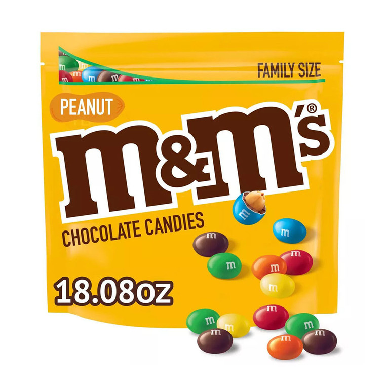 M And Ms Family Size Peanut Chocolate Candies, 18.08 Oz