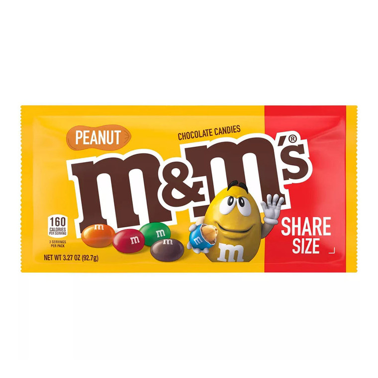 M And Ms Peanut Chocolate Candy, 3.27 Oz