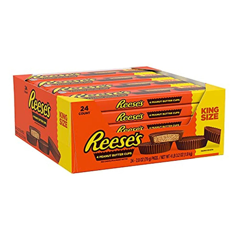 Hersheys Reeses Peanut Butter Cup King Size, 6 Ea