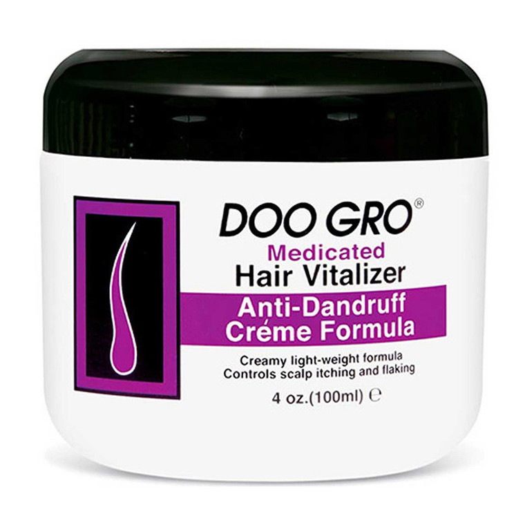 Doo Gro Medicated Hair Vitalizer Anti Dandruff Creme Formula Helps Reduce Breakage Allowing Hair to Grow Longer 4Oz (100ml)
