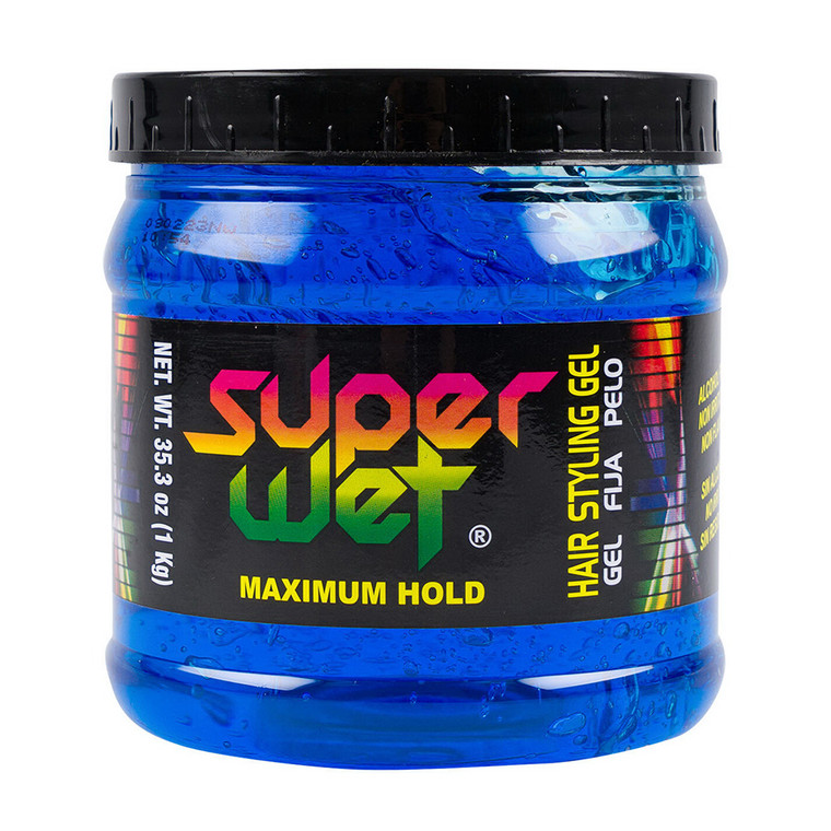 Super Wet Azul Hair Styling Gel, Blue, 35.3 Oz