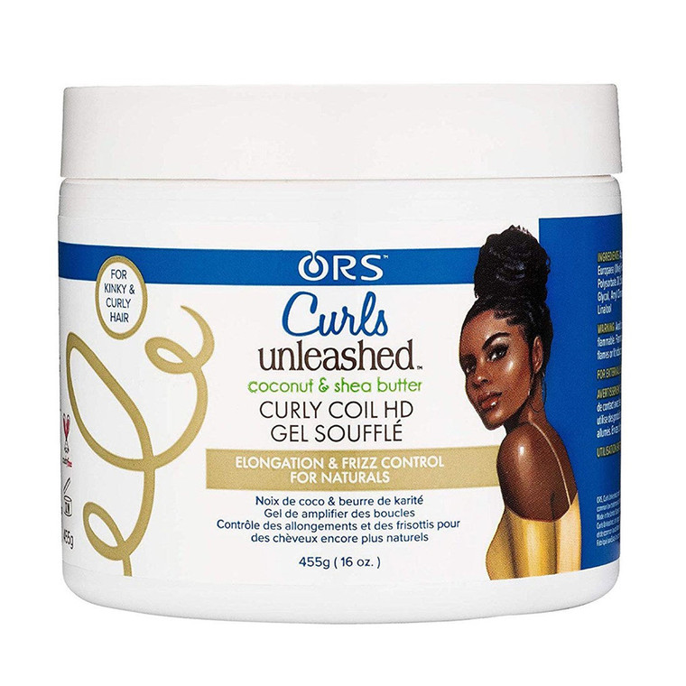 Ors Curls Unleashed Coconut And Shea Butter Curly Coil HD Gel Souffle, 16.0 Oz