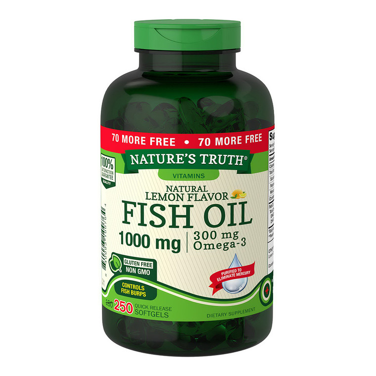 Natures Truth 1000 Mg Omega 3 Fish Oil Softgels, 250 Ea