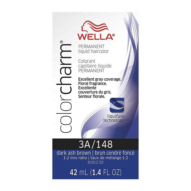 Wella Color Charm Permanent Liquid Hair Color 3A by 148, Dark Ash Brown, 1.4 Oz
