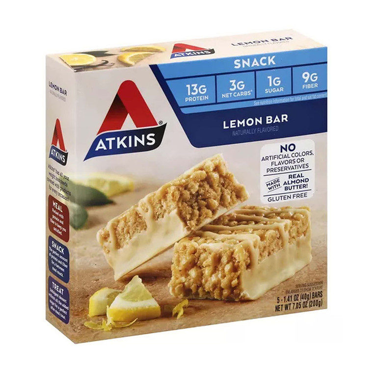 Atkins Snack Lemon Bar, 5 Ea