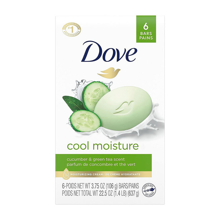 Dove Go Fresh Beauty Bar Soap, Cool Moisture, 3.7 Oz/ 6 Ea