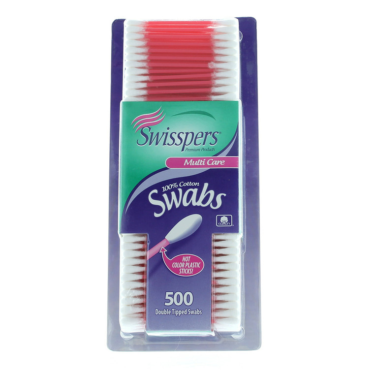 Swisspers Hot Colored Swabs, 500 Ea