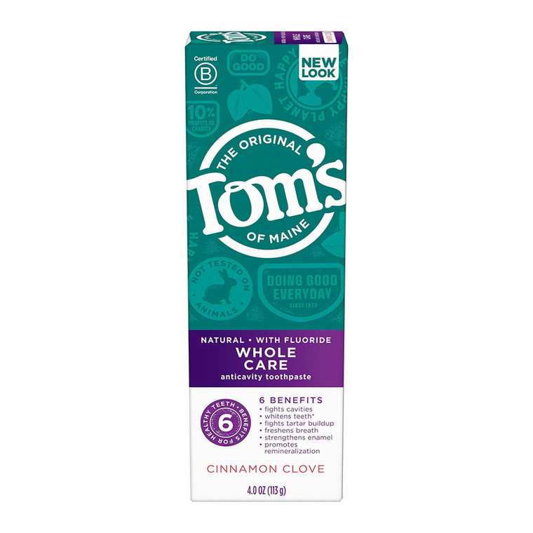 Toms of Maine Whole Care  Natural Toothpaste, Cinnamon Clove, 4 Oz