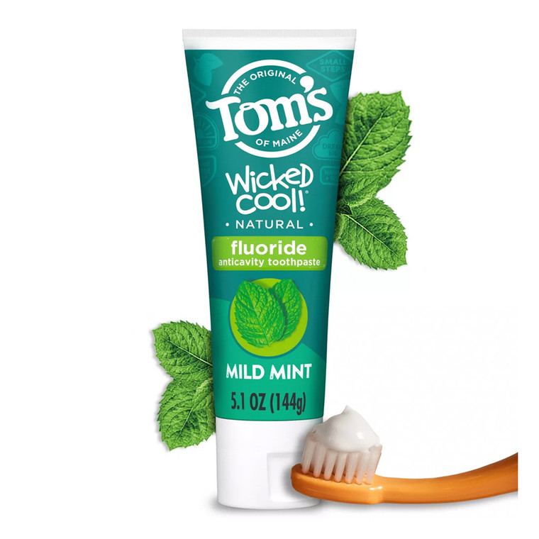 Toms Of Mine Kids Wicked cool Toothpaste, Mild Mint, 5.1 Oz