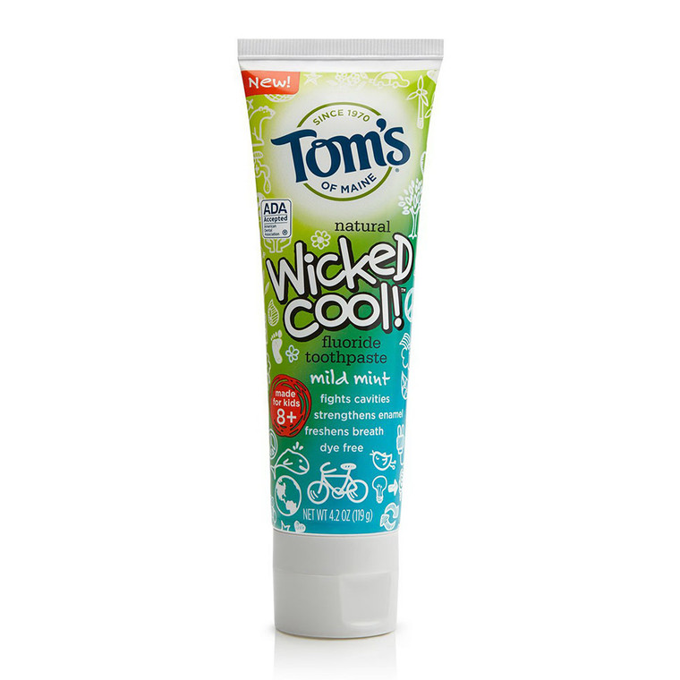 Toms Of Mine Kids Wicked cool Toothpaste, Mild Mint, 5.1 Oz