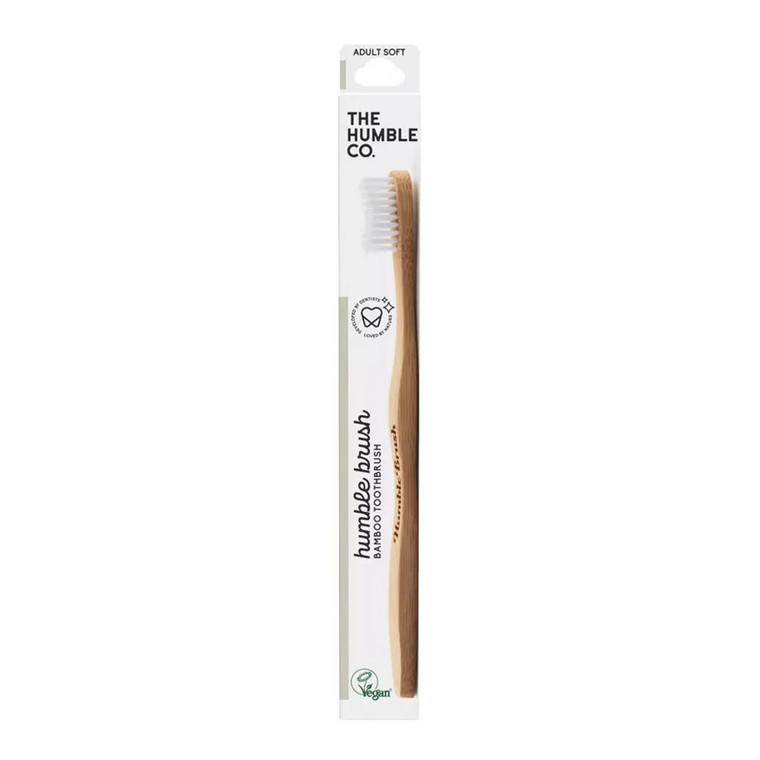The Humble Co White Soft Bamboo Toothbrush for Adults 1Ea