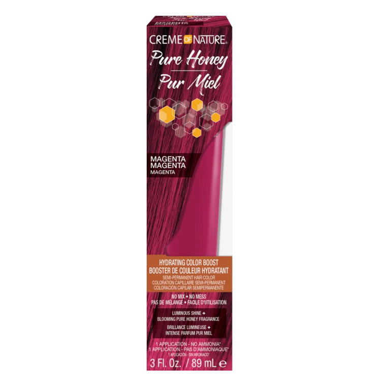 Creme of Nature Pure Honey Magenta Hydrating Color Boost Semi Permanent Hair Color 3Oz (89ml)
