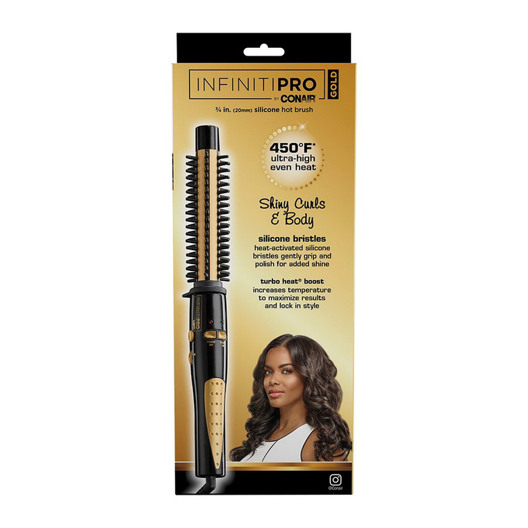 InfinitiPro by Conair Gold 3/4 inch Silicon Hot Brush for Shiny Curls, 1 Ea