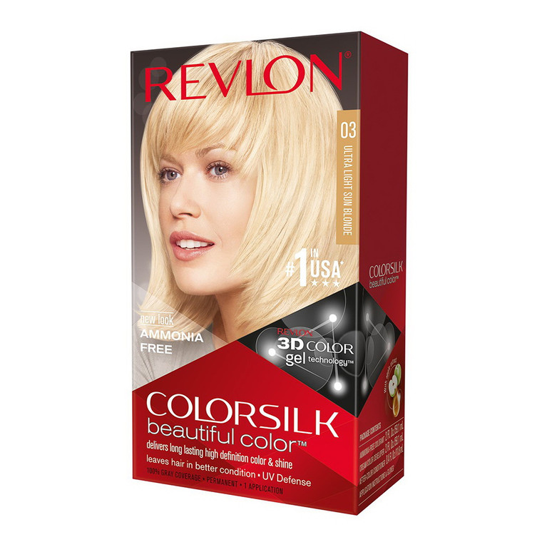 Revlon Colorsilk Beautiful Permanent Hair Color, 03 Ultra Light Sun Blonde, 1 Ea