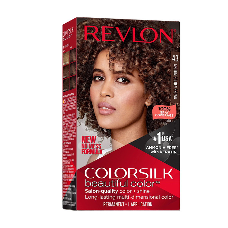 Revlon Colorsilk Beautiful Permanent Hair Color, 43 Medium Golden Brown, 1 Ea
