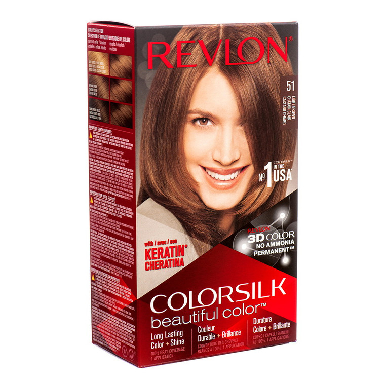 Revlon Colorsilk Beautiful Permanent Hair Color, 51 Light Brown, 1 Ea