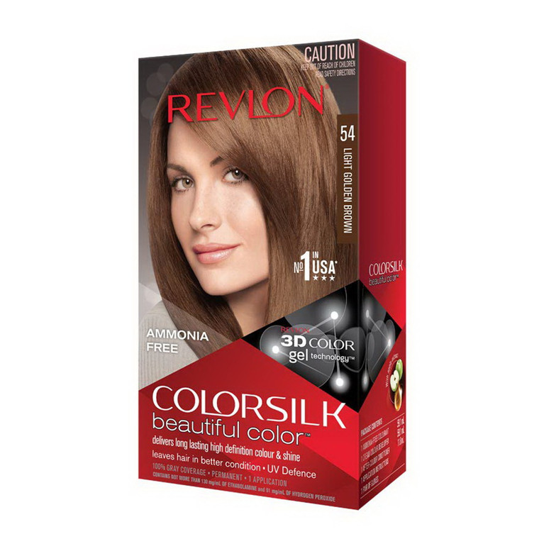 Revlon Colorsilk Beautiful Permanent Hair Color, 54 Light Golden Brown, 1 Ea