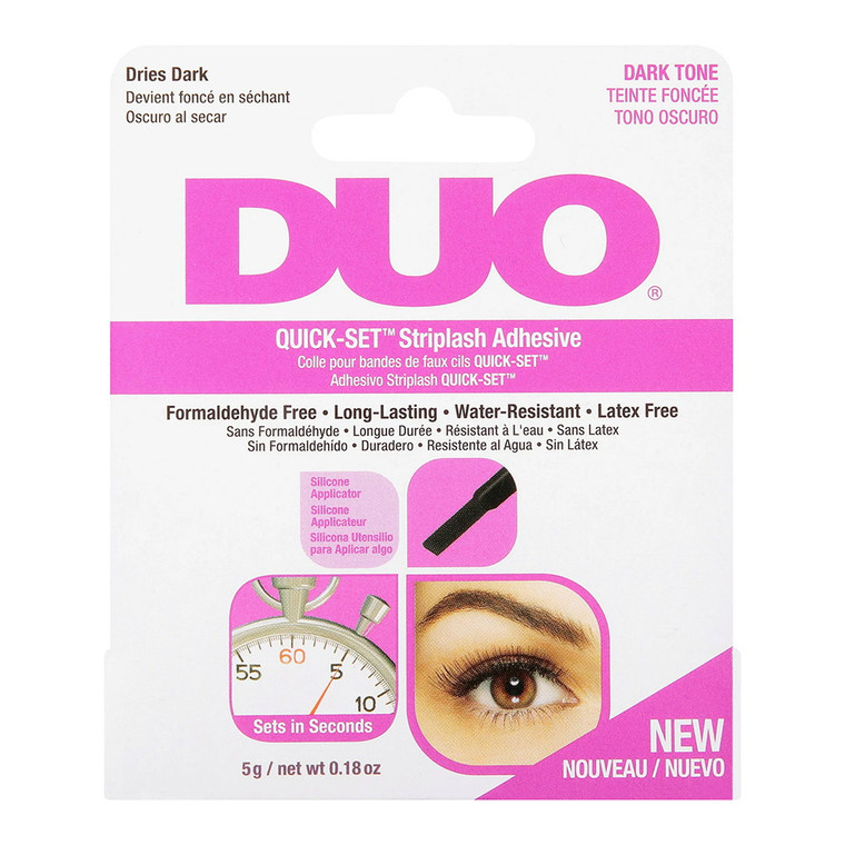 Duo Quick Set Dries Dark Strip Lash Adhesive, Dark Tone, 0.18 Oz